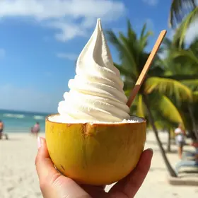 Veranico: sorvete no coco vira aposta contra calor no Piauí sorvete no coco
